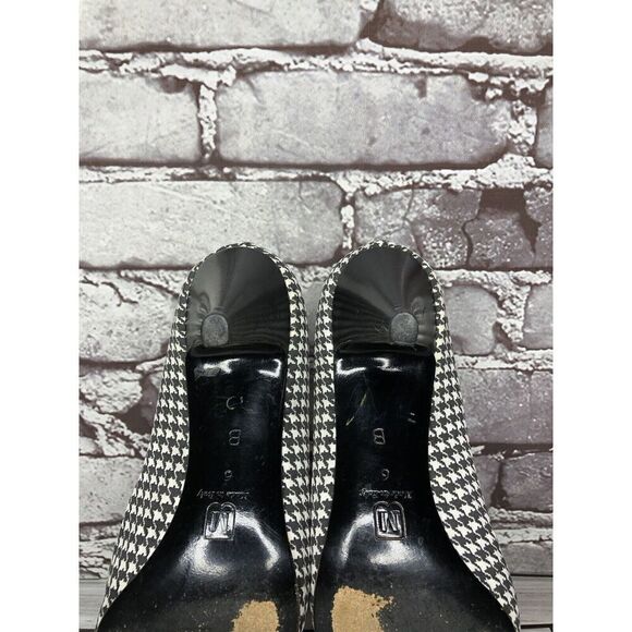Vintage 80's BRUNO MAGLI Black White Pattern Cap Toe Heels Women Sz 6B US/36.5EU - Picture 14 of 16